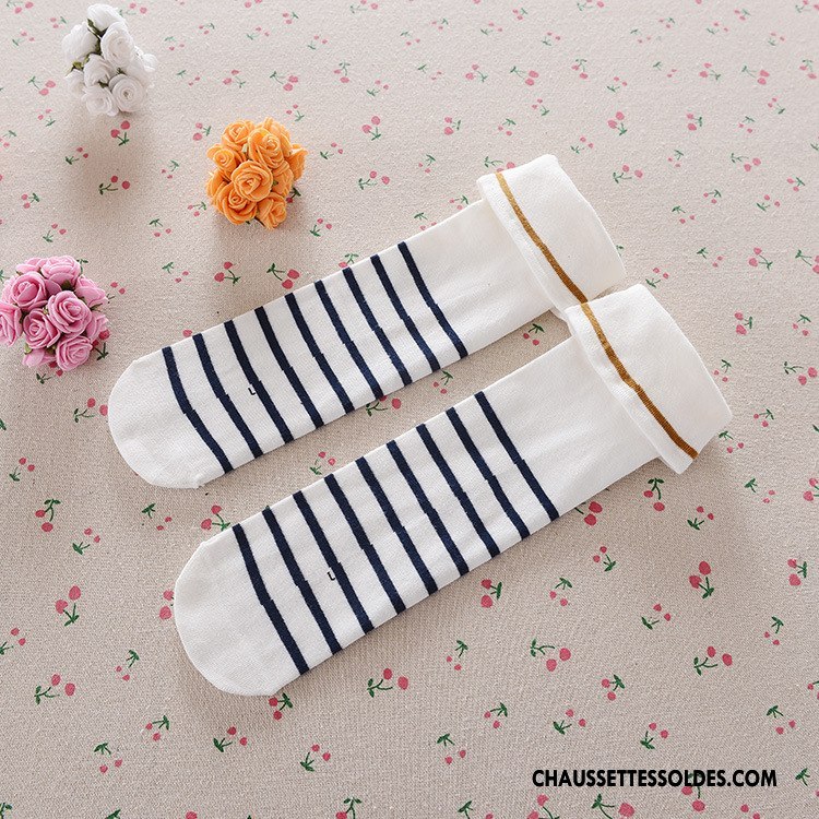 Chaussettes Longues Fille Enfant Bébé Genouillère 100% Coton Milieu Haute Blanc