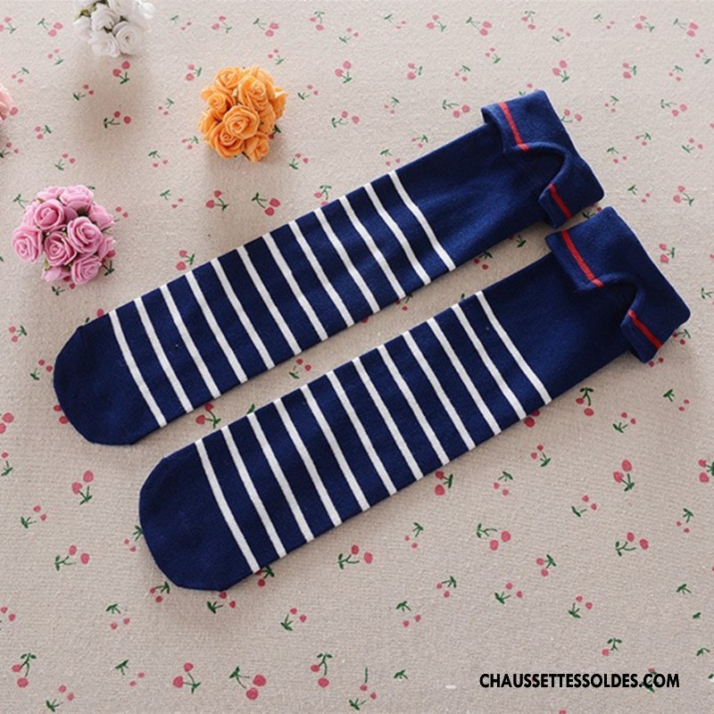 Chaussettes Longues Fille Enfant Bébé Genouillère 100% Coton Milieu Haute Blanc