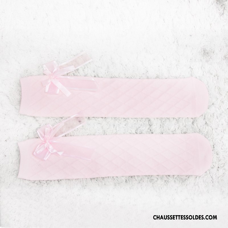 Chaussettes Longues Fille Enfant Charmant Milieu Princesse Engrener Carreaux Gris