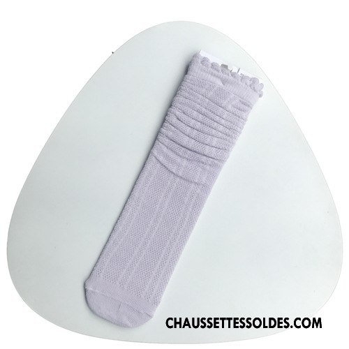 Chaussettes Longues Fille Enfant Femme 100% Coton Légère Printemps Été Pure Vert