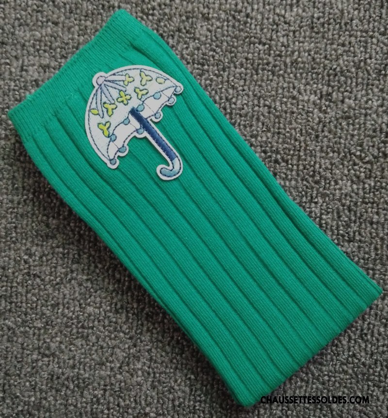 Chaussettes Longues Fille Enfant Haute Matelassé Le Nouveau Femme Brodé Rose