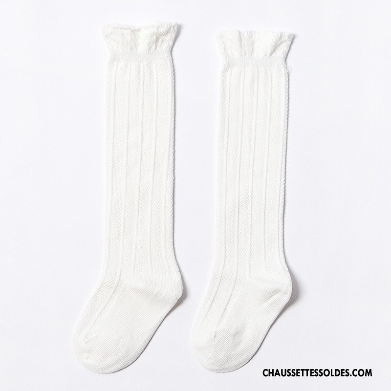 Chaussettes Longues Fille Enfant L'automne Bébé Coton Bio Bouche Libre Femme Rose Blanc