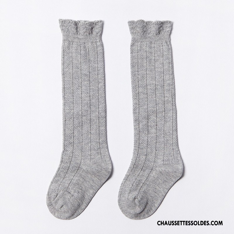 Chaussettes Longues Fille Enfant L'automne Bébé Coton Bio Bouche Libre Femme Rose Blanc