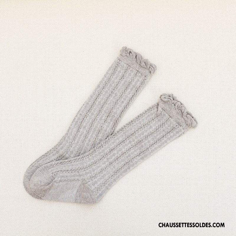 Chaussettes Longues Fille Enfant Matelassé Le Nouveau Homme Femme Genouillère Bordeaux Pure