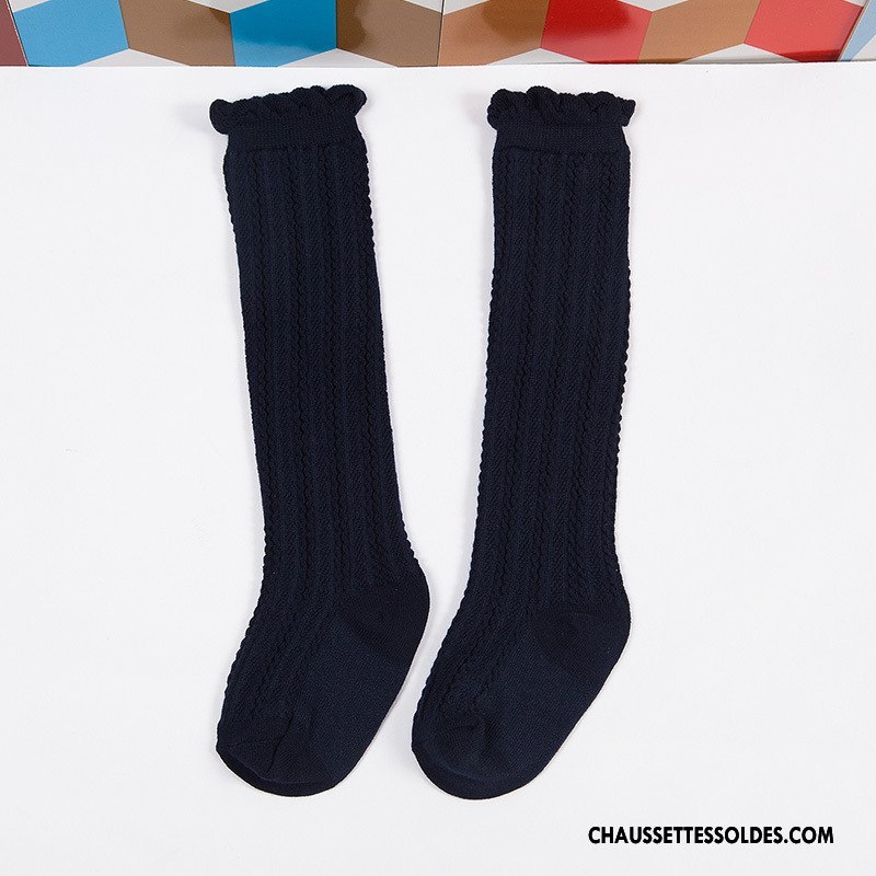 Chaussettes Longues Fille Enfant Matelassé Le Nouveau Homme Femme Genouillère Bordeaux Pure