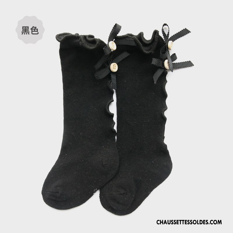 Chaussettes Longues Fille Enfant Printemps 100% Coton Papillon Été Milieu Jaune