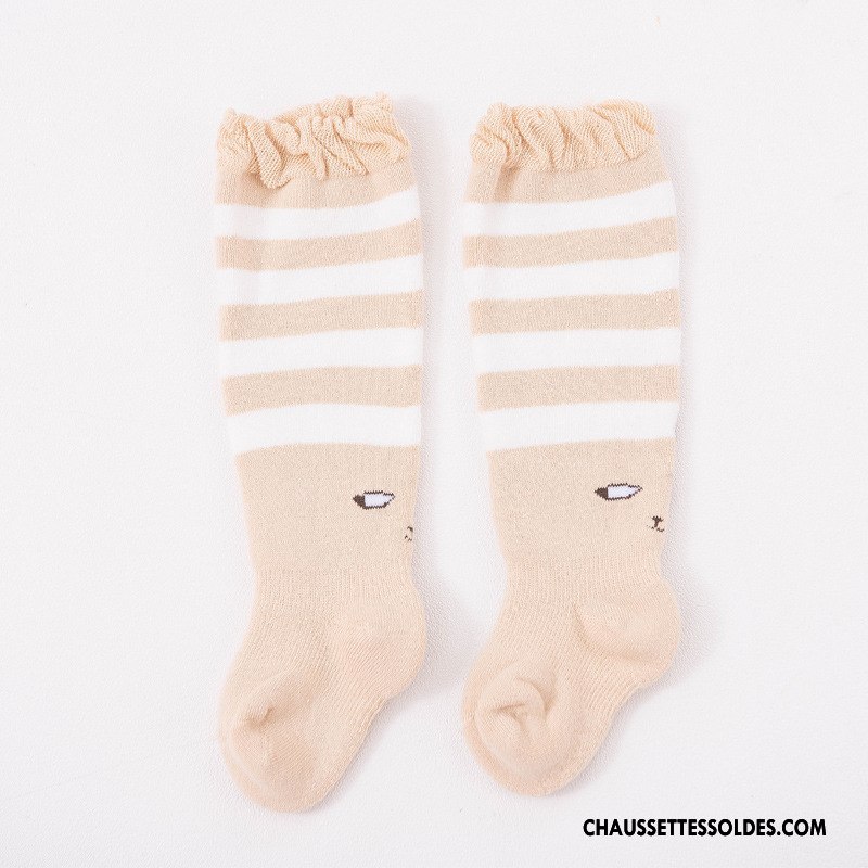 Chaussettes Longues Fille Enfant Thermiques 100% Coton Bébé Terry Renforcé Rose