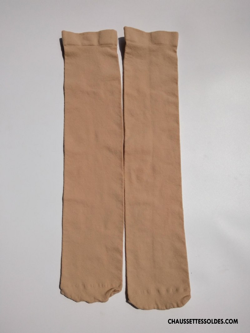 Chaussettes Longues Fille Enfant Été Velours Femme Élasticité Milieu Couleurs De Bonbons Blanc