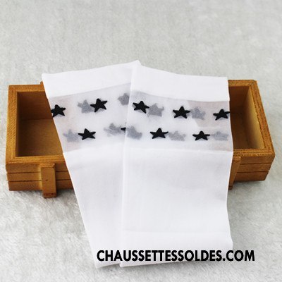 Chaussettes Longues Fille Enfant Été Élève Velours Milieu Femme Blanc