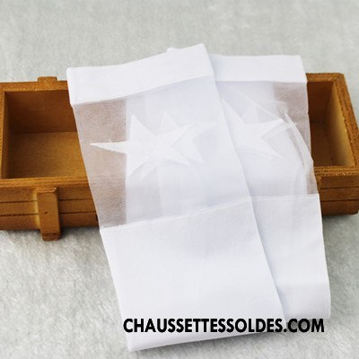 Chaussettes Longues Fille Enfant Été Élève Velours Milieu Femme Blanc
