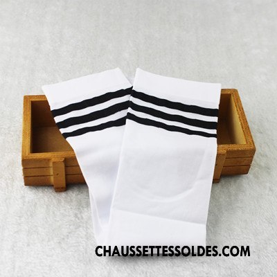 Chaussettes Longues Fille Enfant Été Élève Velours Milieu Femme Blanc