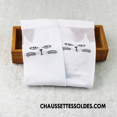 Chaussettes Longues Fille Enfant Été Élève Velours Milieu Femme Blanc