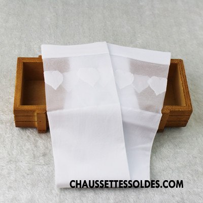 Chaussettes Longues Fille Enfant Été Élève Velours Milieu Femme Blanc