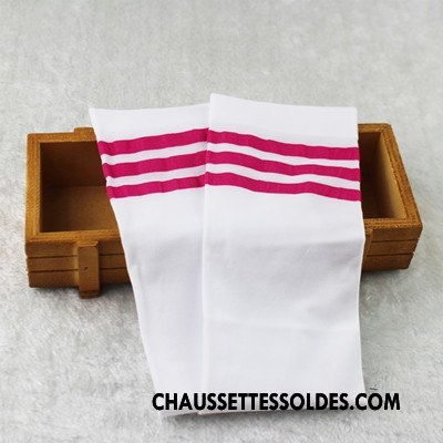 Chaussettes Longues Fille Enfant Été Élève Velours Milieu Femme Blanc