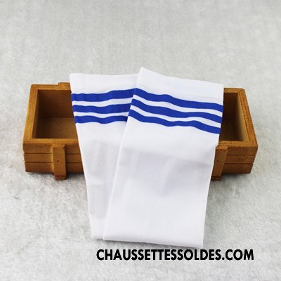 Chaussettes Longues Fille Enfant Été Élève Velours Milieu Femme Blanc