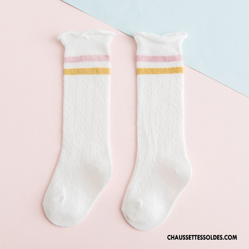 Chaussettes Longues Fille Engrener Bébé Été Gros Long Stock Bouche Libre Jaune