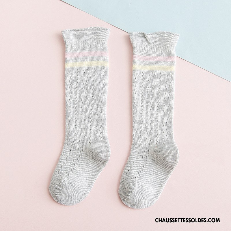 Chaussettes Longues Fille Engrener Bébé Été Gros Long Stock Bouche Libre Jaune