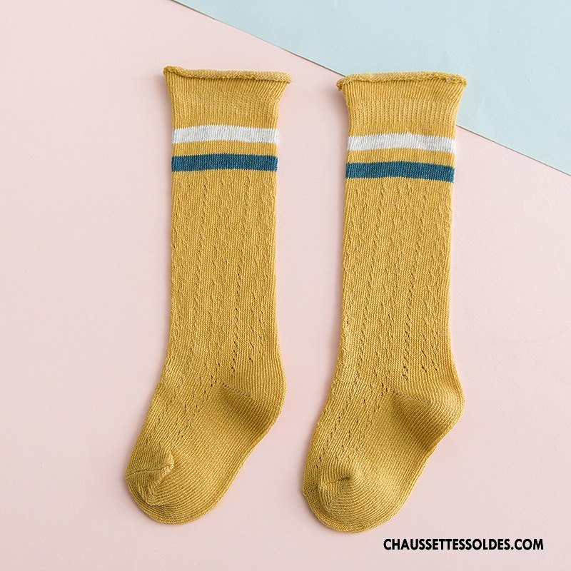 Chaussettes Longues Fille Engrener Bébé Été Gros Long Stock Bouche Libre Jaune