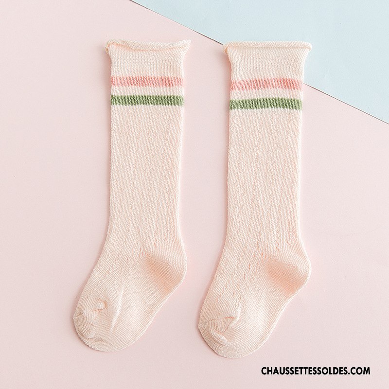 Chaussettes Longues Fille Engrener Bébé Été Gros Long Stock Bouche Libre Jaune