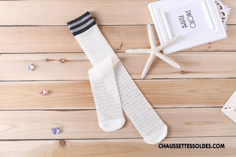 Chaussettes Longues Fille Engrener Milieu Matelassé Enfant Été Légère Gris