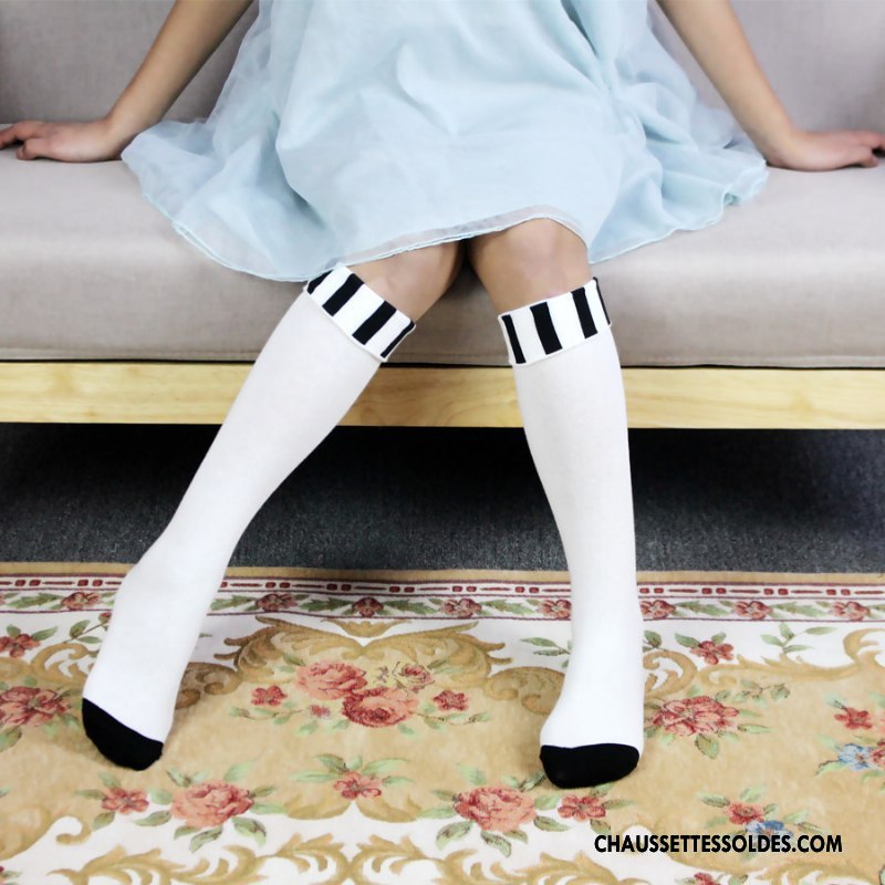 Chaussettes Longues Fille Femme Enfant L'automne Milieu Bébé Élève Gris
