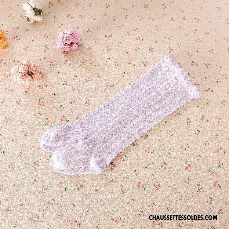 Chaussettes Longues Fille Fluide Doux Légère Haute Désign Bébé Chaussettes En Coton Pure Vert