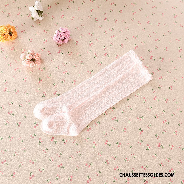 Chaussettes Longues Fille Fluide Doux Légère Haute Désign Bébé Chaussettes En Coton Pure Vert