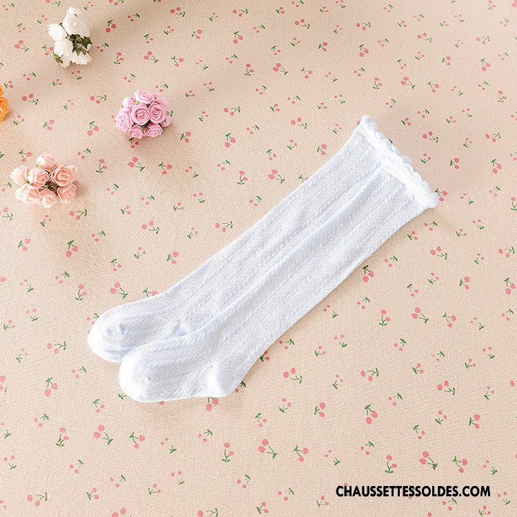 Chaussettes Longues Fille Fluide Doux Légère Haute Désign Bébé Chaussettes En Coton Pure Vert