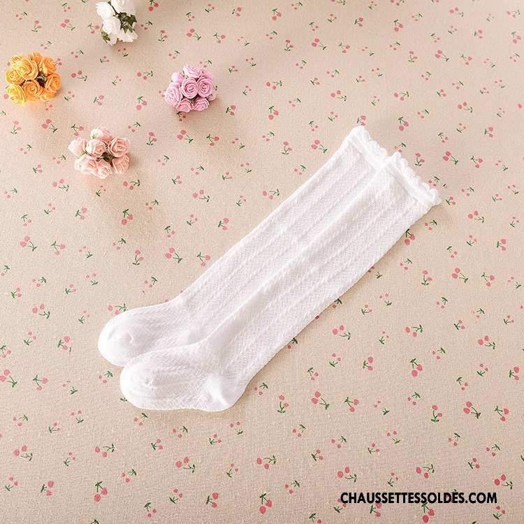 Chaussettes Longues Fille Fluide Doux Légère Haute Désign Bébé Chaussettes En Coton Pure Vert