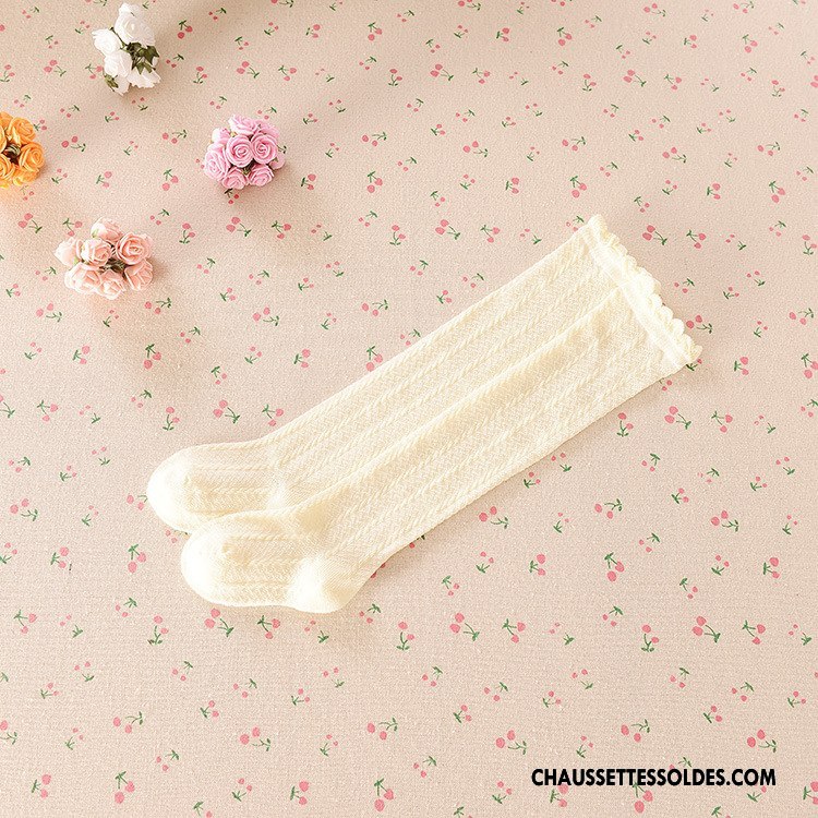 Chaussettes Longues Fille Fluide Doux Légère Haute Désign Bébé Chaussettes En Coton Pure Vert