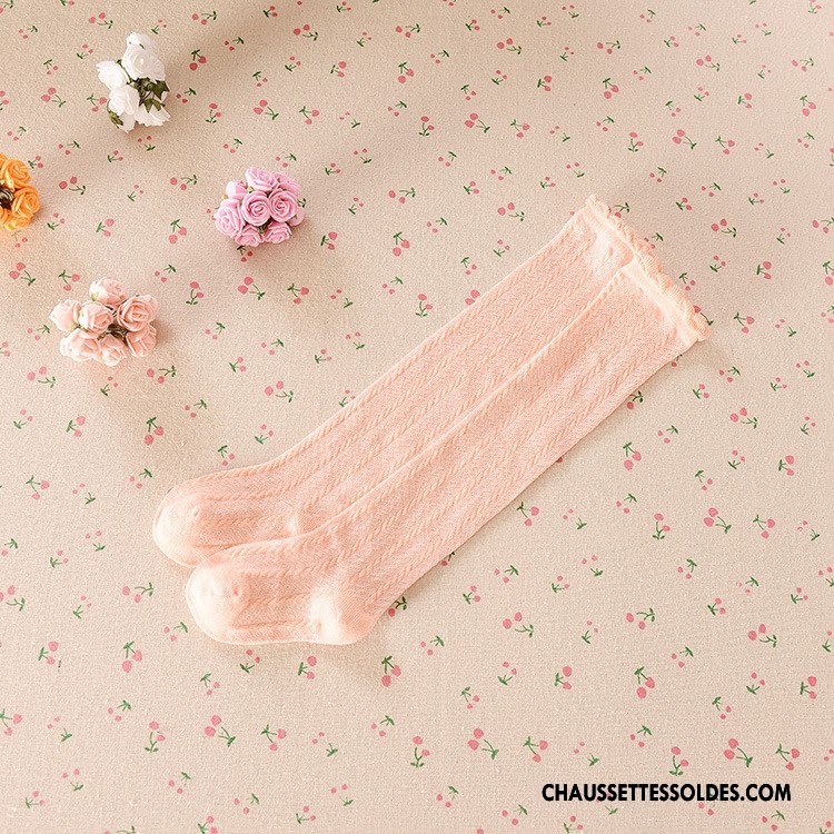 Chaussettes Longues Fille Fluide Doux Légère Haute Désign Bébé Chaussettes En Coton Pure Vert