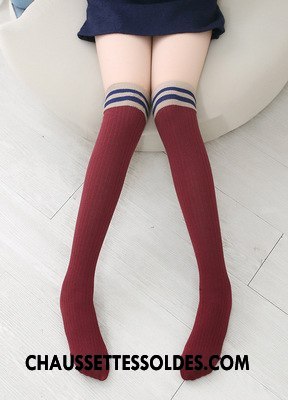 Chaussettes Longues Fille Gros Élève Printemps Enfant Coton Bio Femme Bleu