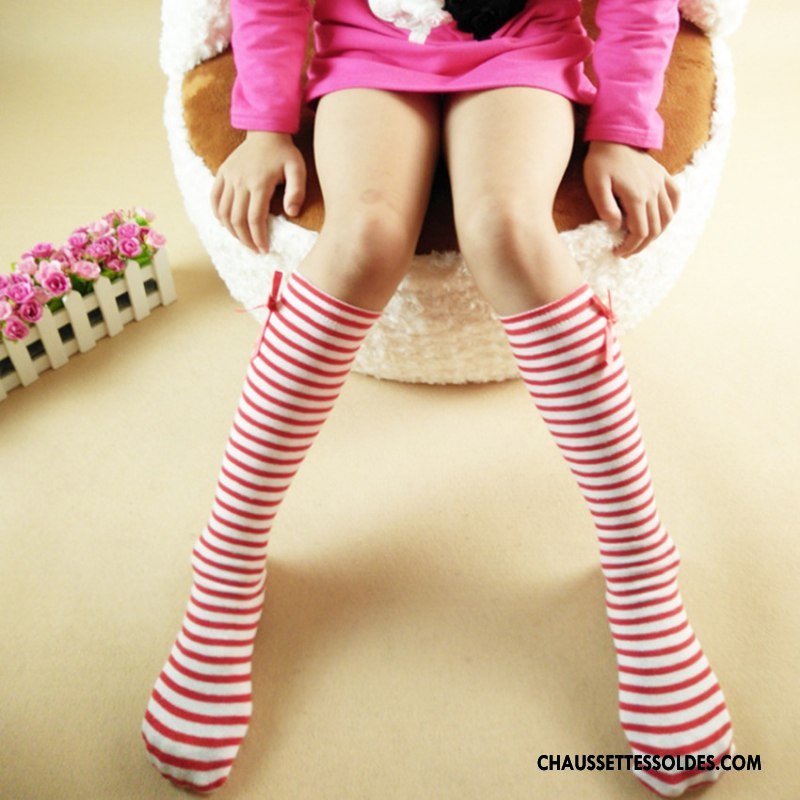 Chaussettes Longues Fille Haute Enfant Papillon Coton Bio 100% Coton Bleu Bleu
