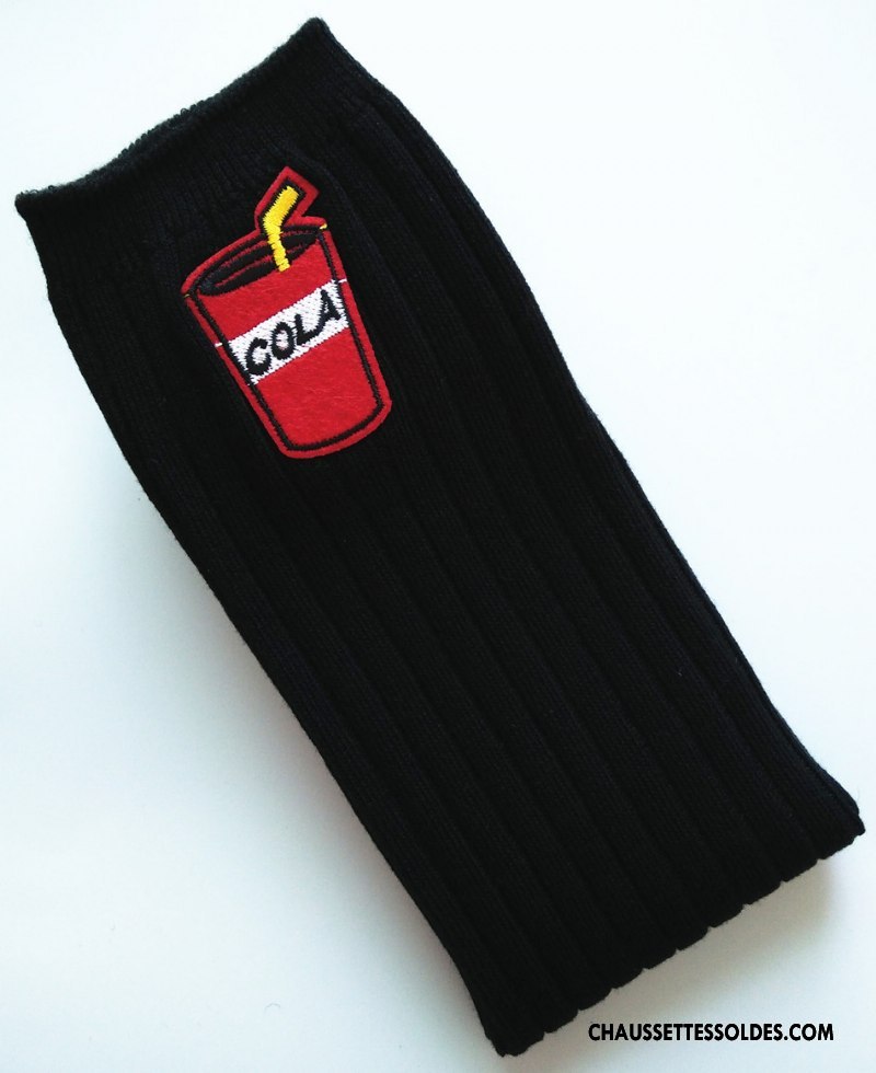 Chaussettes Longues Fille Haute Le Nouveau Brodé Long Stock Femme Enfant Noir