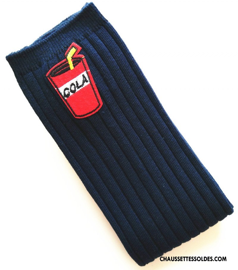 Chaussettes Longues Fille Haute Le Nouveau Brodé Long Stock Femme Enfant Noir