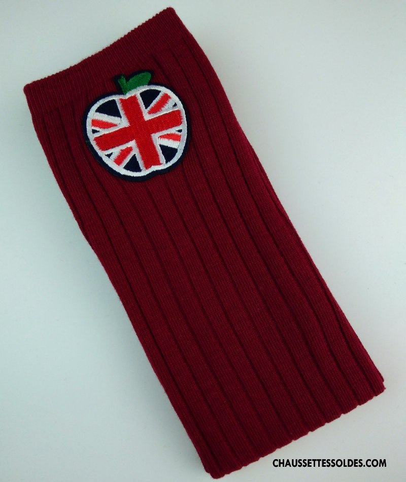 Chaussettes Longues Fille Haute Matelassé Femme Enfant Homme Le Nouveau Bordeaux