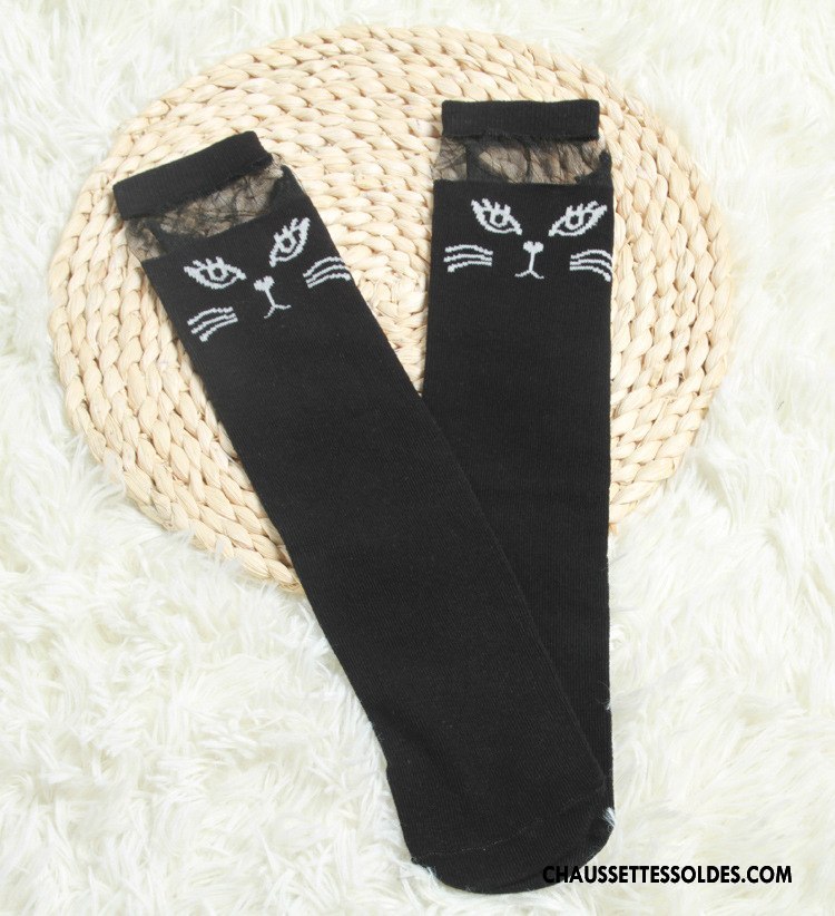 Chaussettes Longues Fille L'automne Printemps Coton Bio Bébé Enfant Long Stock Blanc