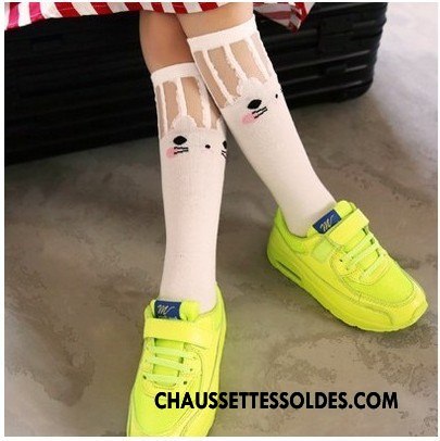 Chaussettes Longues Fille L'automne Printemps Coton Bio Bébé Enfant Long Stock Blanc