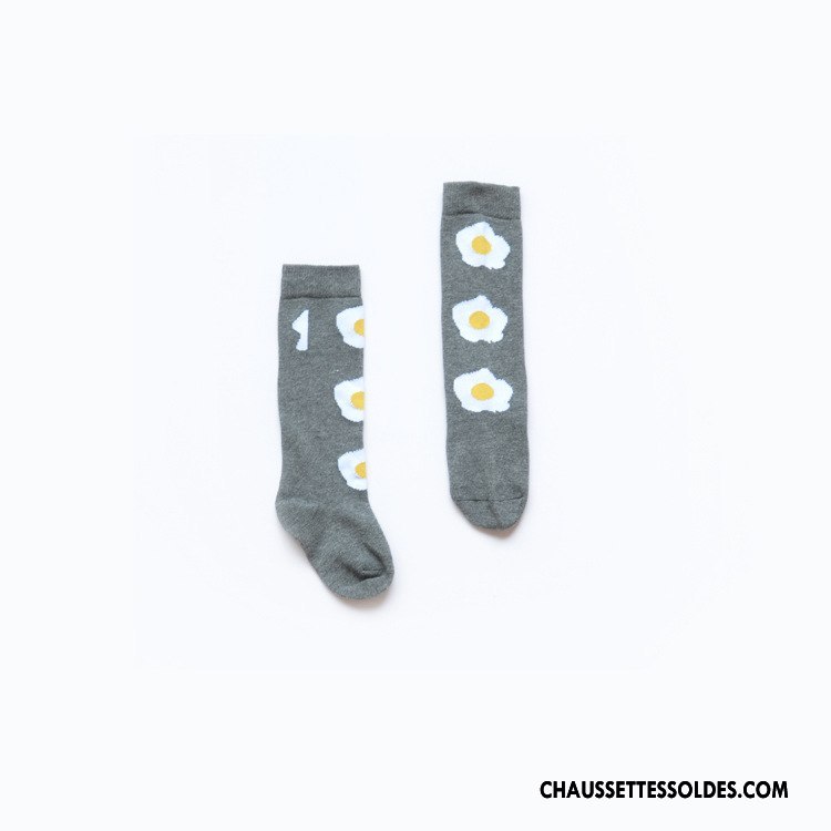 Chaussettes Longues Fille Le Nouveau Enfant Chaussettes En Coton L'automne Charmant Hiver Noir