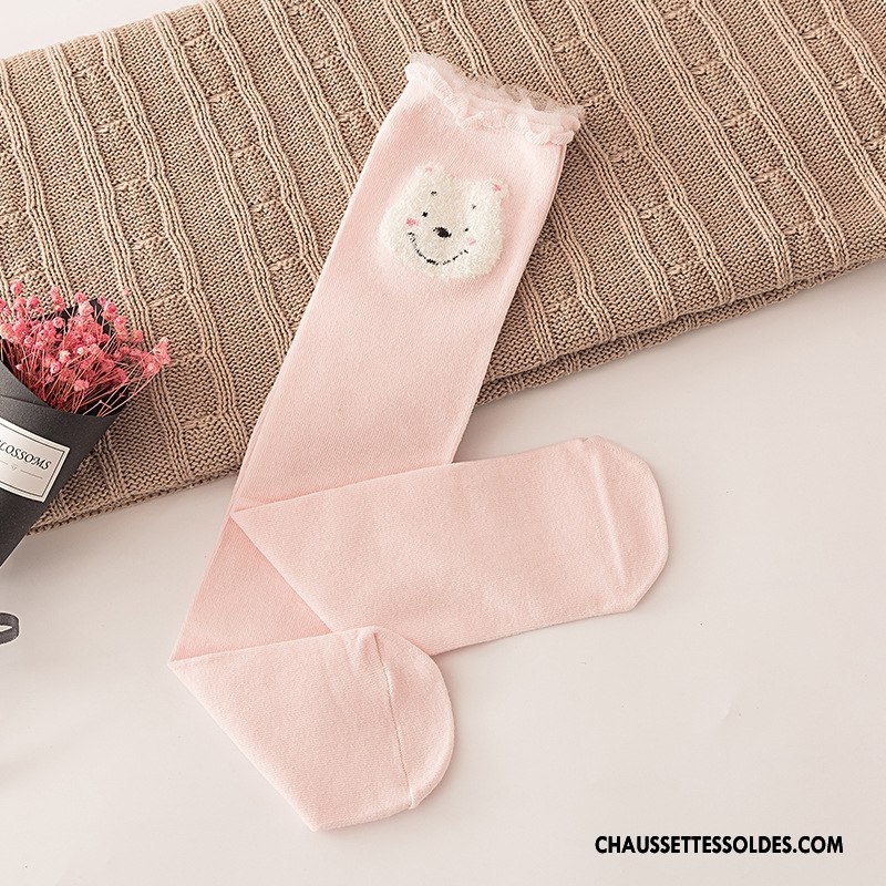 Chaussettes Longues Fille Le Nouveau Femme Matelassé Dessin Animé Bébé Milieu Gris Clair