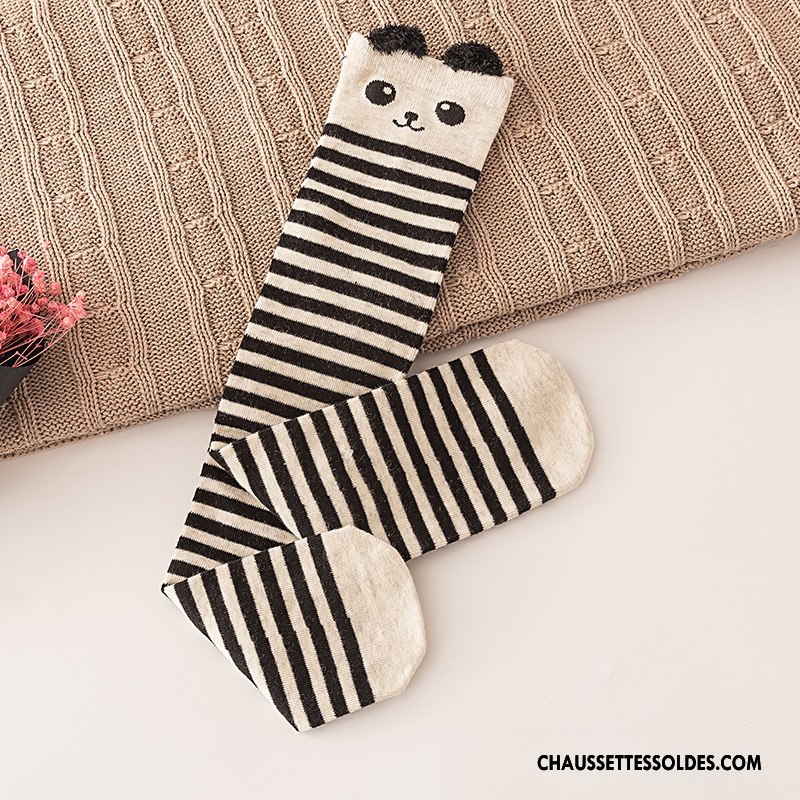 Chaussettes Longues Fille Le Nouveau Femme Matelassé Dessin Animé Bébé Milieu Gris Clair