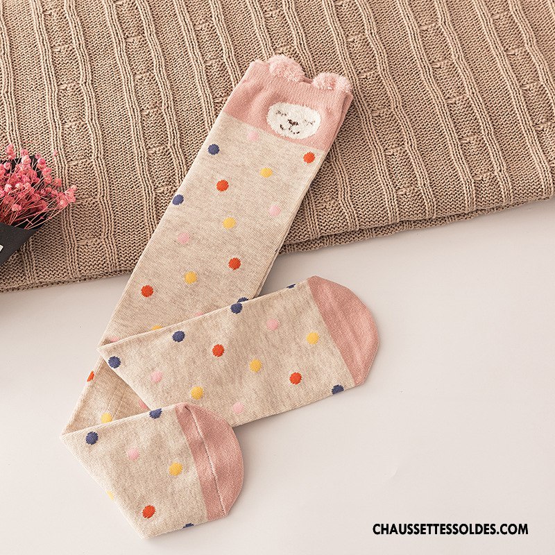 Chaussettes Longues Fille Le Nouveau Femme Matelassé Dessin Animé Bébé Milieu Gris Clair