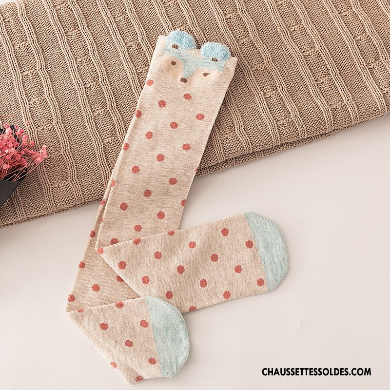 Chaussettes Longues Fille Le Nouveau Femme Matelassé Dessin Animé Bébé Milieu Gris Clair