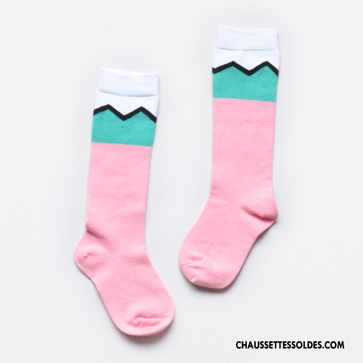 Chaussettes Longues Fille Le Nouveau L'automne Hiver Enfant Milieu Femme Couleurs Mixtes Bleu