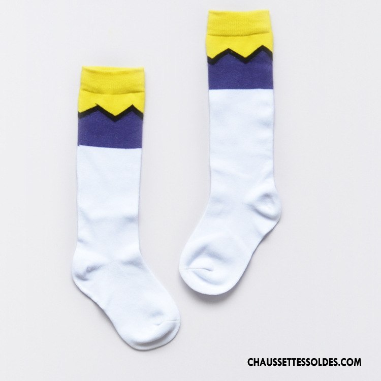 Chaussettes Longues Fille Le Nouveau L'automne Hiver Enfant Milieu Femme Couleurs Mixtes Bleu