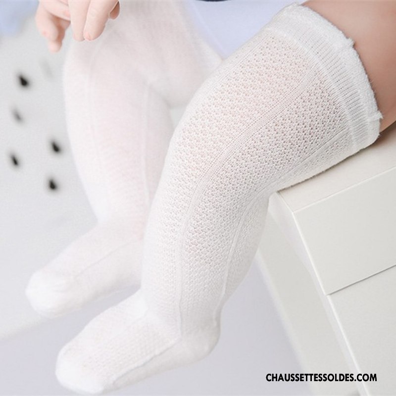 Chaussettes Longues Fille Le Nouveau Milieu Femme Bébé Creux Guipure Tous Les Assortis Blanc