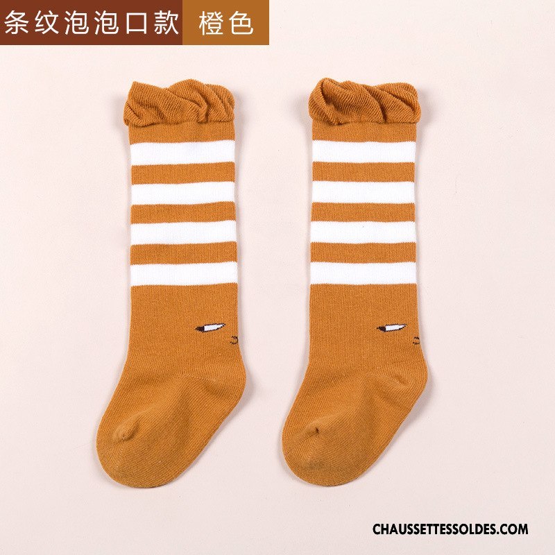 Chaussettes Longues Fille Le Nouveau Printemps Bébé Matelassé Haute Long Stock Bleu