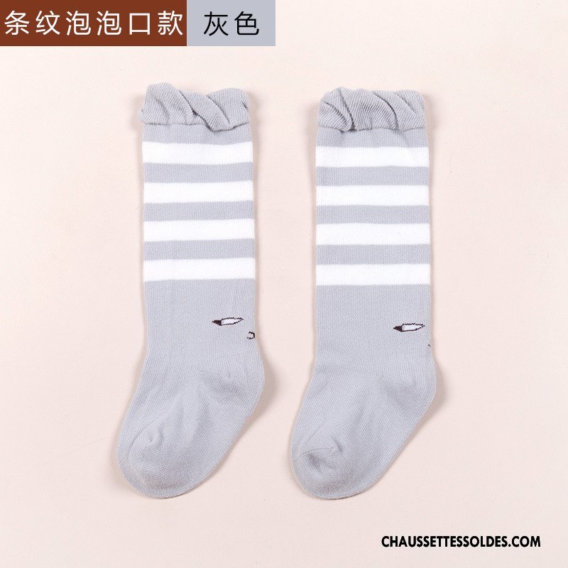 Chaussettes Longues Fille Le Nouveau Printemps Bébé Matelassé Haute Long Stock Bleu