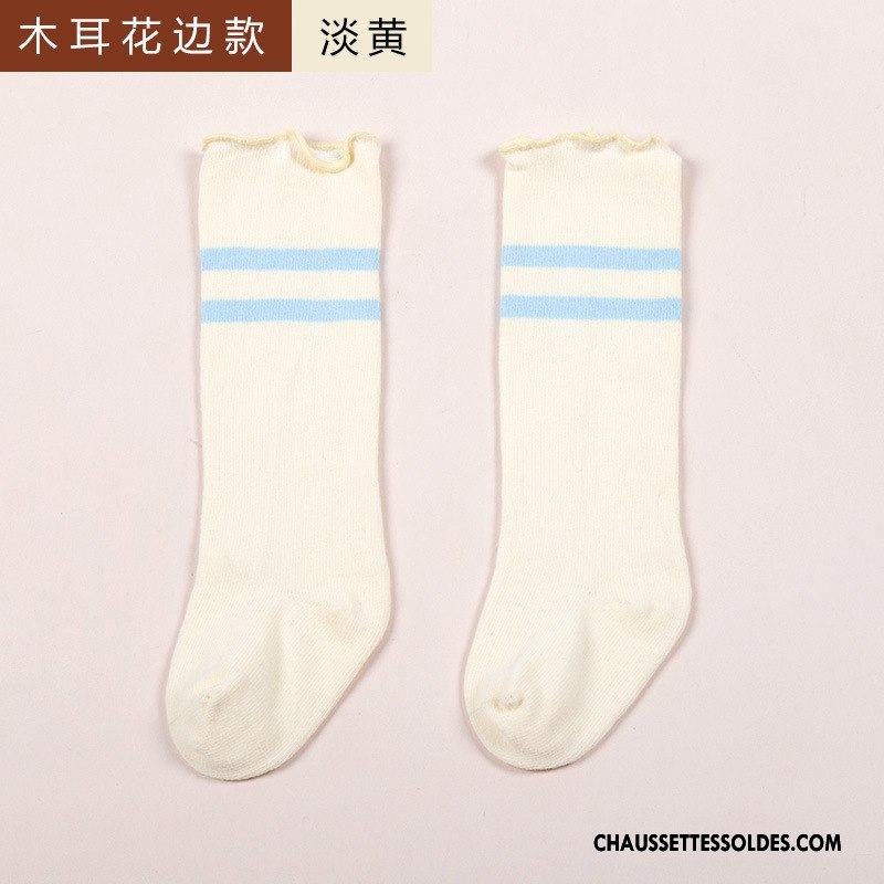 Chaussettes Longues Fille Le Nouveau Printemps Bébé Matelassé Haute Long Stock Bleu