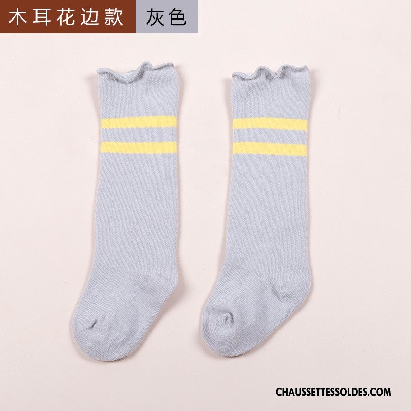 Chaussettes Longues Fille Le Nouveau Printemps Bébé Matelassé Haute Long Stock Bleu